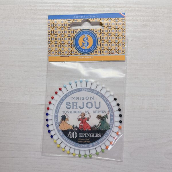 [Maison SAJOU] 玻璃珠大頭針組－刺繡中的女孩 | Glass Head Sewing Pins - Girls Embroidering Rosette