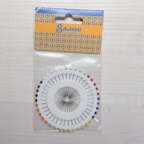 [Maison SAJOU] 玻璃珠大頭針組－刺繡中的女孩 | Glass Head Sewing Pins - Girls Embroidering Rosette